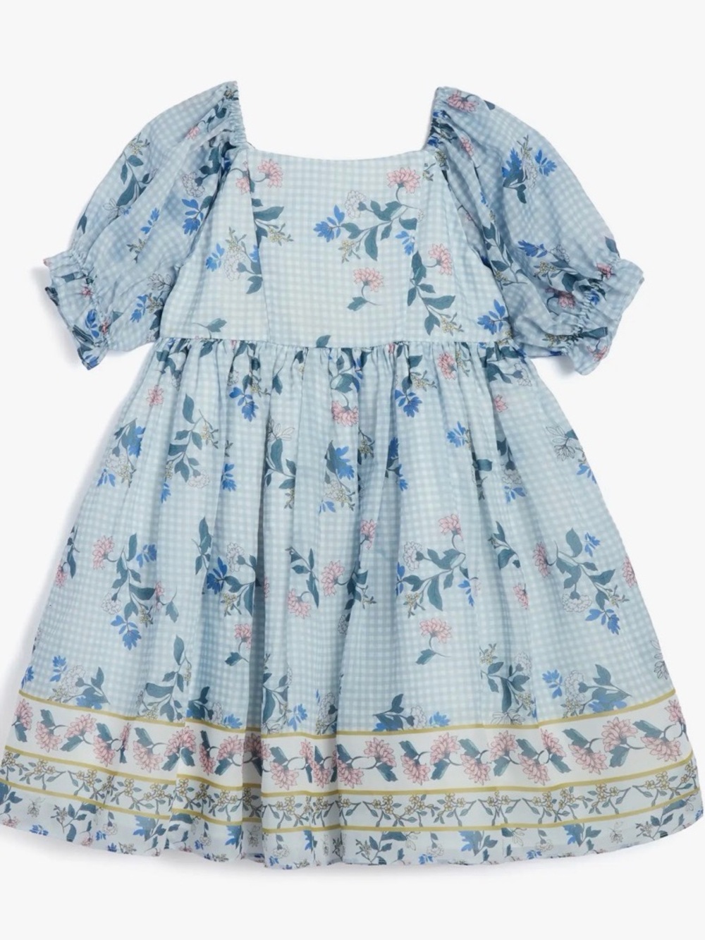 NWT Emilia Floral Gingham Organza Dress